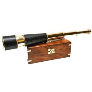 Telescopio náutico de latón montado en caja de madera, telescópico marino de pirata - Product Image 1