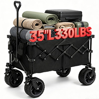 Chariot pliable multifonctionnel en acier à haute teneur en carbone avec roues pivotantes pour le stockage, la vente ambulante, le camping, les courses, polyvalent