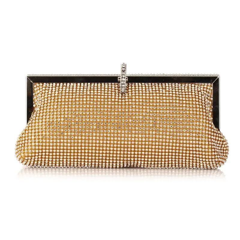 Bolso dorado brillante para mujer, bolsa de boda, con lentejuelas, bolso de mano