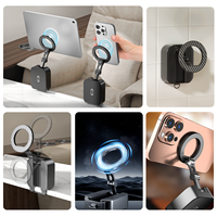 Support de téléphone magnétique universel en aluminium avec rotation à 360° pour tableau de bord de voiture et utilisation sur bureau, compatible avec