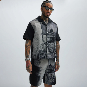 Chine Fabrication Conception personnalisée Multi Couleur Noir Blanc Bouton Lithg Poids Jacquard Tissé Tapisserie Hommes Veste Chemises - Product Image 1