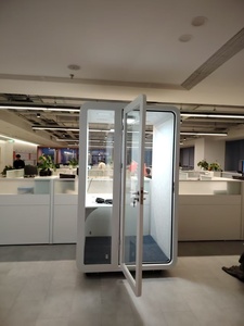 Cabina de Privacidad para Teléfono, Salas de Llamadas Insonorizadas, Cabina Portátil Insonorizada para Oficina y Hogar con Escritorio y Silla - Product Image 6