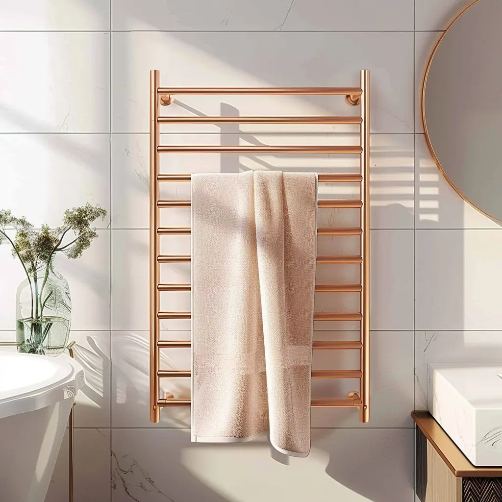 Rose Gold Stainless Steel Radiator Wall Mount Wholesale Machine Salon Smart Electric Bathroom Heated Rail Towel Warmer Rack