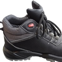 Chaussures de sécurité en cuir véritable à embout d'acier pour hommes, prix d'usine, chaussures de travail, baskets grises, chaussures de sécurité à embout d'acier pour la construction