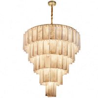 Lampe suspendue ovale de grande taille, lustre rotatif, abat-jour en marbre pour cuisine, LED, angle de faisceau de 360 degrés, installation de projet, 5 ans
