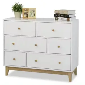 French White Style Multi Purpose Drawers Cabinet Living Room Furniture Side Cabinet With Many Drawers