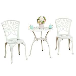 Ensemble de salle à manger <span class=keywords><strong>en</strong></span> <span class=keywords><strong>fer</strong></span> <span class=keywords><strong>forgé</strong></span> pour terrasse extérieure Ensemble de <span class=keywords><strong>table</strong></span> et chaise <span class=keywords><strong>en</strong></span> métal moulé d'aluminium Ensemble de jardin Ensemble de bistro - Product Image 1