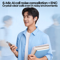 Écouteurs sans fil REMAX True Wireless avec ANC adaptatif 40 dB, 6 micros AI ENC pour réduction du bruit d'appel, Bluetooth 6.0, 6h d'autonomie en lecture, 60h en veille