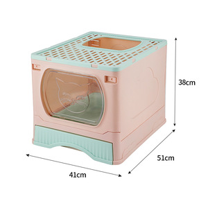 Bac à litière pour chat entièrement fermé à chargement par le haut, anti-éclaboussures, taille extra-large, fournitures pour animaux de compagnie en gros, expédition transfrontalière - Product Image 5