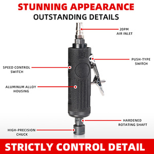 Meuleuse <span class=keywords><strong>pneumatique</strong></span> industrielle 22000 tr/min, meuleuse à air haute vitesse avec collet <span class=keywords><strong>de</strong></span> 3/6 mm pour le meulage, le polissage et la gravure - Product Image 3