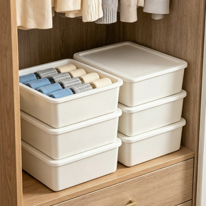 Clothing Organizer <b>Storage</b> <b>Box</b> Rectangle Foldable With Compartments For Underwear Socks Delicate Clothing <b>Drawer</b> Style - Product Image 2