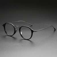 KMN1113 Nouvelles lunettes de vue japonaises 100% fabriquées à la main en acétate pur et titane, de qualité supérieure et luxueuses
