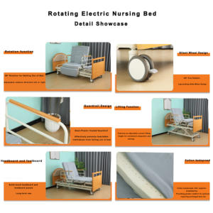 Многофункциональная электрическая кровать JIADUN для больниц и домов престарелых, регулируемая, с расширенными функциями, для ухода за пациентами, для пожилых людей, гарантия 3 года - Product Image 3