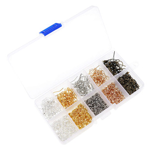Kit d'accessoires de fabrication de bijoux collier chaîne boucle d'oreille crochets épingles à tête anneaux de saut fermoir de homard ensemble de résultats de bijoux à bricoler soi-même fournitures - Product Image 6