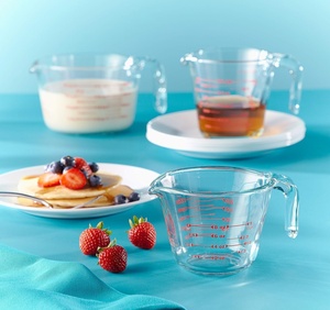 Pyglass <b>Glass</b> Measuring Cups Set <b>with</b> <b>Lids</b> Measuring Cup <b>with</b> Easy-Grip Liquid Measuring - Product Image 2