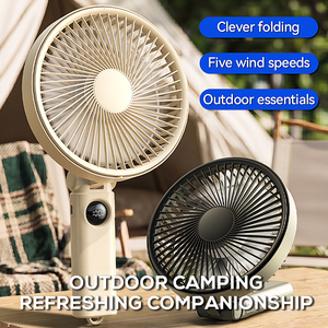 Pluska G22 Collapsible <b>Handheld</b> <b>Fan</b> 3600mAh Rechargeable Large Diameter Strong Airflow 5-Speed Display <b>Fan</b> - Product Image 2