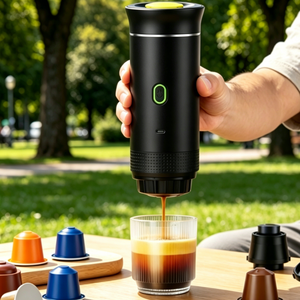 Cafetera Portátil de Cápsulas 3 en 1, Estilo Popular para Minoristas, Cafetera Espresso con Calentamiento, 20 Bares, Mini Cafetera, Bajo MOQ, Marca Privada - Product Image 1