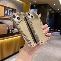 Mode galvanoplastie TPU amour coeur miroir maquillage coque de téléphone pour iPhone 11 12 13 Pro 14 Plus 15 16 Pro Max