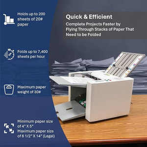 Máquina de plegado automática de papel con rueda de recogida, tipo valla manual, 2 peines, para plegado <span class=keywords><strong>A3</strong></span> y <span class=keywords><strong>folio</strong></span>, con motor - Product Image 4