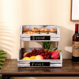 Fruit and <b>vegetable</b> storage <b>basket</b>, kitchen countertop storage <b>basket</b>, <b>vegetable</b> rack, double-layer vertical wooden <b>vegetable</b> - Product Image 4