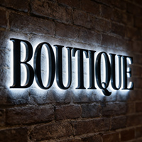 Letras 3D con Retroiluminación LED para Recepción de Negocios, Logotipo Metálico Luminoso para Fachada, Letrero Personalizado para Exteriores de Edificios