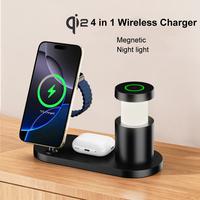 Nuevo Cargador Inalámbrico Magnético ZJ03 4 en 1 Qi2.2 de 25W con Lámpara de Noche para Escritorio, para Teléfono Celular, Reloj y Auriculares
