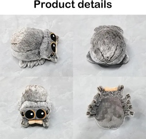 Peluche Ragno Lucas 20cm, Cartone Animato, Animale di Peluche, Nero Bianco Grigio, Regalo per Bambini con Imbottitura in Cotone PP e Fodera in Rete - Product Image 3