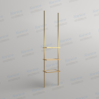 Kainice Présentoir à Vêtements Personnalisé sur 3 Niveaux, Étagère Murale Rose Gold en Acier Inoxydable pour Magasin, Chaussures et Sacs à Main