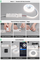 Driver LED intelligent Letaron ODM/OEM en option avec contrôle de la luminosité et de la température de couleur (CCT) pour éclairage intérieur sous armoire 12V 24V 60W-200W, certifié UL
