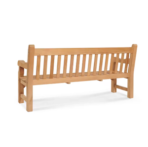 Solid Teak Modern Garden <b>Bench</b> Slatted Backrest Armrests Durable Eco-Friendly Water Resistant Exterior Patio - Product Image 4