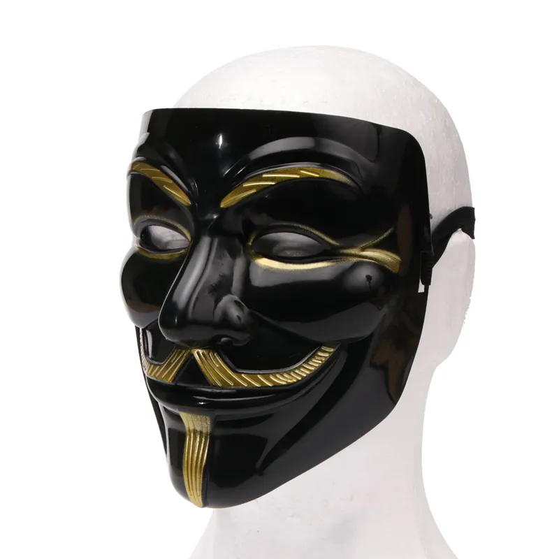 Amazon Hot Sell Black V for Vendetta Mask Peculiar Cosplay Party Supplies Full Face party Mask