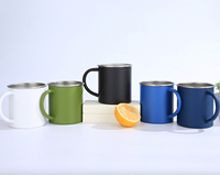 Mug à café isotherme en acier inoxydable 304, 12 oz, avec poignée, couleur personnalisable, sans BPA