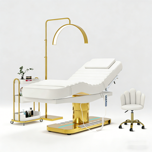 Modern White Gold Beauty Salon Furniture Medical Facial Spa Bed Electric Saloon Reclining Cosmetic Therapy Salon Esthetician Bed - Product Image 5