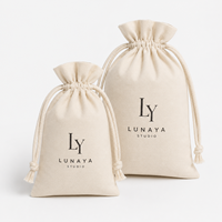 Pochette écologique personnalisée avec logo imprimé, sac en coton naturel réutilisable avec cordon de serrage, emballage
