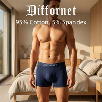 Boxers longs en coton grande taille pour hommes, anti-roulement des jambes, caleçons boxers pour hommes, sous-vêtements personnalisés avec braguette frontale, vente en gros