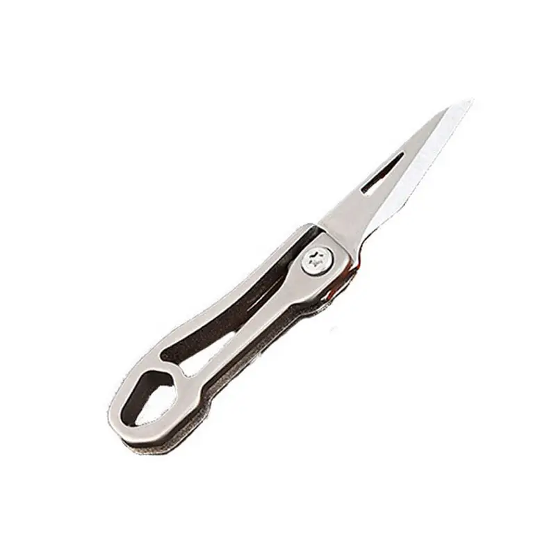 Stainless Steel 420J2 Portable Folding Knife Utility TC4 Titanium Alloy Mini EDC Keychain Pendant Unpack Express Cutter Knives