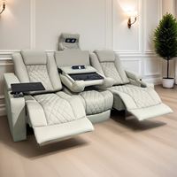 Fauteuil Inclinable Électrique Moderne Crème avec Port USB, pour Salon, École, Salle de Sport ou Cinéma