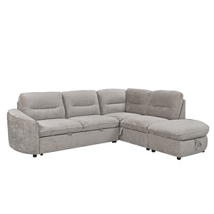 <span class=keywords><strong>Canapé</strong></span> <span class=keywords><strong>convertible</strong></span> en L à deux places <span class=keywords><strong>de</strong></span> conception européenne <span class=keywords><strong>avec</strong></span> <span class=keywords><strong>accoudoirs</strong></span>, ottoman et coussinets en éponge pour appartement et salon - Product Image 2