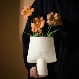 Jarrón de Cerámica de Lujo, Estilo Francés, Decoración Suave, Pieza Única para Decoración del Hogar y Arreglos Florales Hidropónicos - Product Image 2