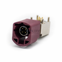 Conector Macho HSD de Alta Velocidad de 4 Pines con Código D, Montaje en PCB de Orificio Pasante para Automoción GSM LVDS