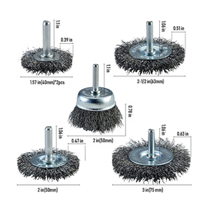 1in Brass bàn chải dây thép bánh xe <span class=keywords><strong>Dremel</strong></span> <span class=keywords><strong>Rotary</strong></span> công cụ thiết lập để đánh bóng kim loại loại bỏ rỉ sét DIY OEM tùy chỉnh khoan <span class=keywords><strong>ROTARY</strong></span> - Product Image 2