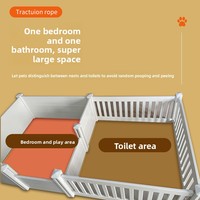 Barrière pour animaux de compagnie à assembler librement, sans fermeture requise, pour une utilisation en intérieur, pour chiens et chats de petite/moyenne taille GC0070