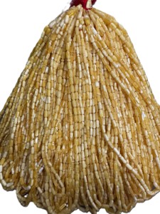 Ameubles de prière (Misbaha) en ambre naturel de Léningrad, Baltique, 6-10 mm, forme capsule, couleur miel-blanc, origine Kaliningrad, avec coupe maîtresse Imam Kahrab - Product Image 3