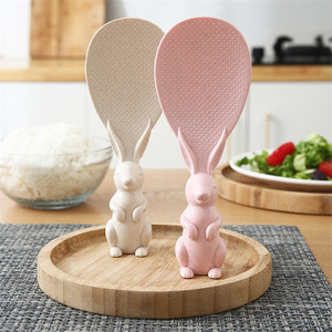 Rabbit Shaped Rice Scoop Beige Pink Non Stick Creative Kitchen <b>Utensil</b> For Rice Cooker - Product Image 4