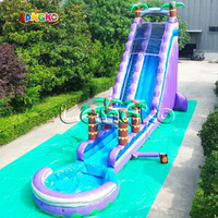 Grand toboggan aquatique gonflable de 25 pieds Castillo Con Tobogan Inflable