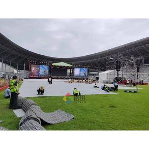 Rollo de suelo antideslizante de plástico Alquiler temporal Piso de tienda de campaña blanco para protección de césped para eventos de conciertos al aire libre - Product Image 4