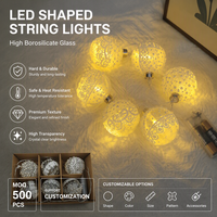 Lampu LED Bentuk Tali Guirlande Lumineuse Kaca Borosilikat Mesh Putih Hangat Dekorasi Pernikahan Produsen Lampu Natal