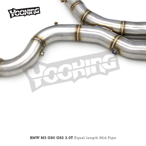 Tubo medio de escape de fábrica, tubo de acero inoxidable de 2,75 pulgadas para BMW M3/M4 G80/G82/G8X con tubo medio de escape resonador de igual longitud - Product Image 3