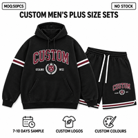 Conjunto de Sudadera con Capucha y Pantalones Cortos de Baloncesto Tallas Grandes, 320GSM, Algodón French Terry, Estampado, Chándal para Hombre, Proveedor OEM