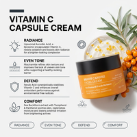 Crème en Capsules Marque Blanche à la Vitamine C et Niacinamide pour une Peau Éclatante et Raffermie, Texture Gel Hydratante et Lumineuse OEM ODM